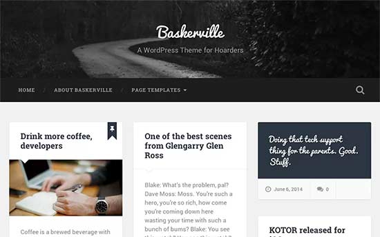 blogging themes for wordpress - baskerville