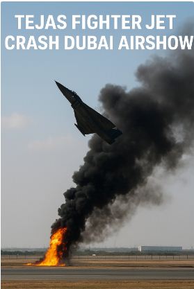tejas fighter jet crash dubai airshow