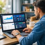 Best digital marketing tools for small businesses dashboard and analytics on laptop