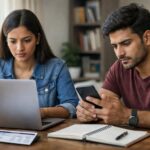 CAT result 2025 scorecard displayed on laptop as MBA aspirants check exam results