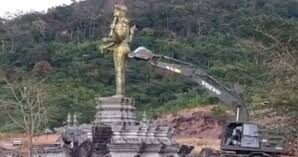 Lord Vishnu statue destroyed in Cambodia near the Thailand border during rising military tensions