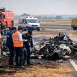 Ajit Pawar plane crash site near Baramati airport during investigation