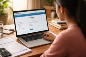 CTET 2026 exam city intimation slip displayed on official ctet.nic.in website with candidate login dashboard visible