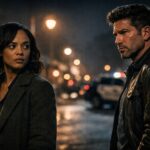 His and Hers Netflix reviews image showing a journalist and detective in a tense psychological thriller setting on Netflix