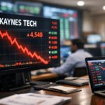 Kaynes Technology share price decline shown on stock market screen amid Indian equity market volatility
