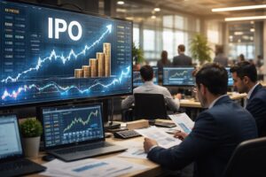 KFintech IPO status update showing Indian stock market visuals and financial data analysis related to the upcoming public offering