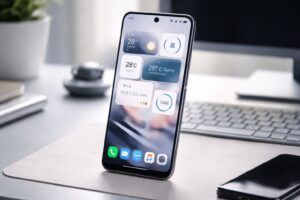 Xiaomi HyperOS 3.1 new features showcased on a modern Xiaomi smartphone interface with AI enhancements and refined system design