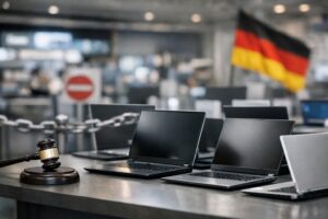 acer asus germany sales ban concept showing laptop sales halted after German court ruling over Nokia patent dispute in European technology market
