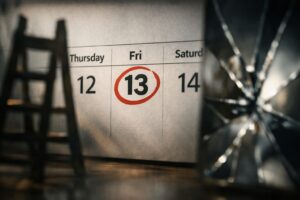 friday the 13th concept showing symbolic calendar date with mysterious atmosphere representing superstition and cultural beliefs about bad luck
