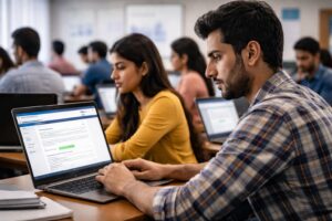 GATE 2026 response sheet download process shown on official exam portal login screen for engineering candidates