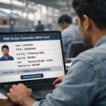 rrb section controller admit card 2026 railway exam hall ticket interface showing exam city details and CBT exam schedule on computer screen