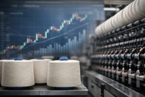 Shree Ram Twistex IPO news concept showing Indian textile manufacturing facility with cotton yarn spools and industrial spinning machinery representing upcoming public issue