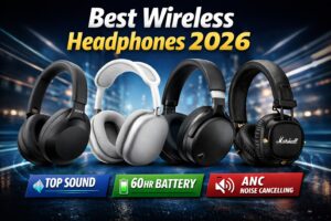 Best Wireless Headphones 2026 featuring premium noise cancelling Bluetooth headphones with long battery life