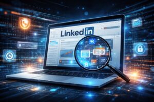 LinkedIn browser surveillance tracking digital user data illustration