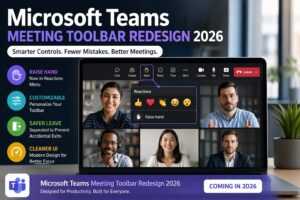 Microsoft Teams meeting toolbar redesign 2026 updated interface