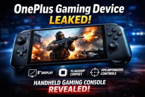 OnePlus Gaming Device handheld console with 8-inch display, flagship chipset and FPS optimized controls