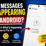 Text messages disappearing on Android issue showing missing SMS conversations on smartphone screen
