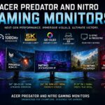 Acer Predator and Nitro Gaming Monitors featuring 1000Hz refresh rate, 5K resolution, QD-OLED technology, AI-powered 3D gaming, and premium esports display performance