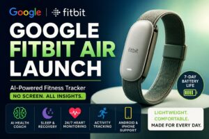 Google Fitbit Air launch AI-powered screenless fitness tracker with 7-day battery life and health coaching