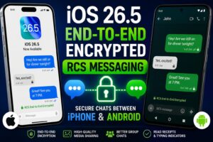 iOS 26.5 end-to-end encrypted RCS messaging feature on iPhone and Android smartphonesiOS 26.5 end-to-end encrypted RCS messaging feature on iPhone and Android smartphones