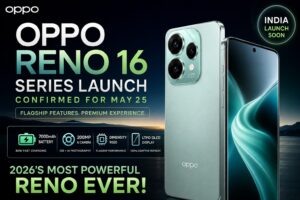 OPPO Reno 16 series launch featuring 7000mAh battery, 200MP AI camera, OLED display, and premium flagship smartphone design