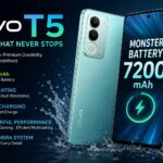 Vivo T5 smartphone featuring a massive 7200mAh battery and premium IP69 water and dust resistance design