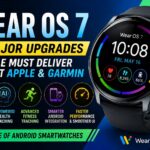 Wear OS 7 smartwatch showing AI health tracking, fitness analytics, and improved battery features