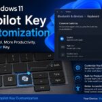 Windows 11 Copilot Key Customization update on Microsoft AI laptop keyboard with remappable Copilot button