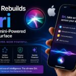 Apple Rebuilds Siri With Gemini-Powered Action Surface showcasing Apple's next-generation AI assistant with advanced contextual intelligence and app automation.