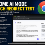 Chrome AI Mode Search Redirect Test showing Google experimenting with AI-powered search results in the Chrome browser
