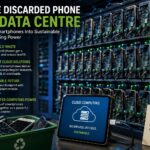 Google discarded phone mini data centre project showing recycled smartphones connected as a distributed cloud computing and AI infrastructure network