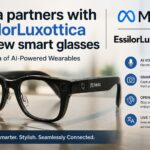 Meta partners with EssilorLuxottica for new smart glasses featuring AI-powered voice assistant technology, smart camera capabilities, and next-generation wearable innovation.