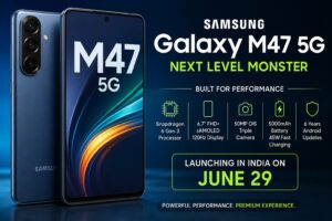 Samsung Galaxy M47 5G launch in India featuring AI-powered smartphone features, AMOLED display, advanced camera performance, long battery life, and long-term Android software updates