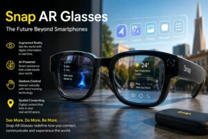 Snap AR Glasses showcasing AI-powered augmented reality technology for the post-smartphone era