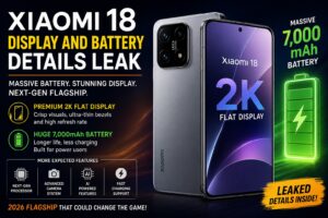 Xiaomi 18 display and battery details leak showing a premium flagship smartphone with a large 7,000mAh battery, 2K flat display, slim bezels, and next-generation design.